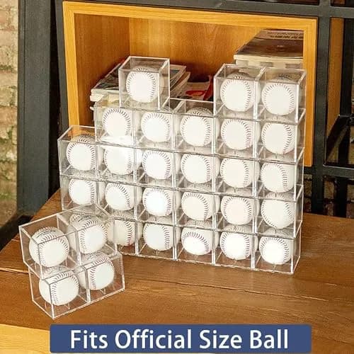 AIFUSI Baseball Display Case, UV Protected Acrylic Cube, 8cm x 8cm x 8cm | Clear, Modern & Stackable thumbnail 5