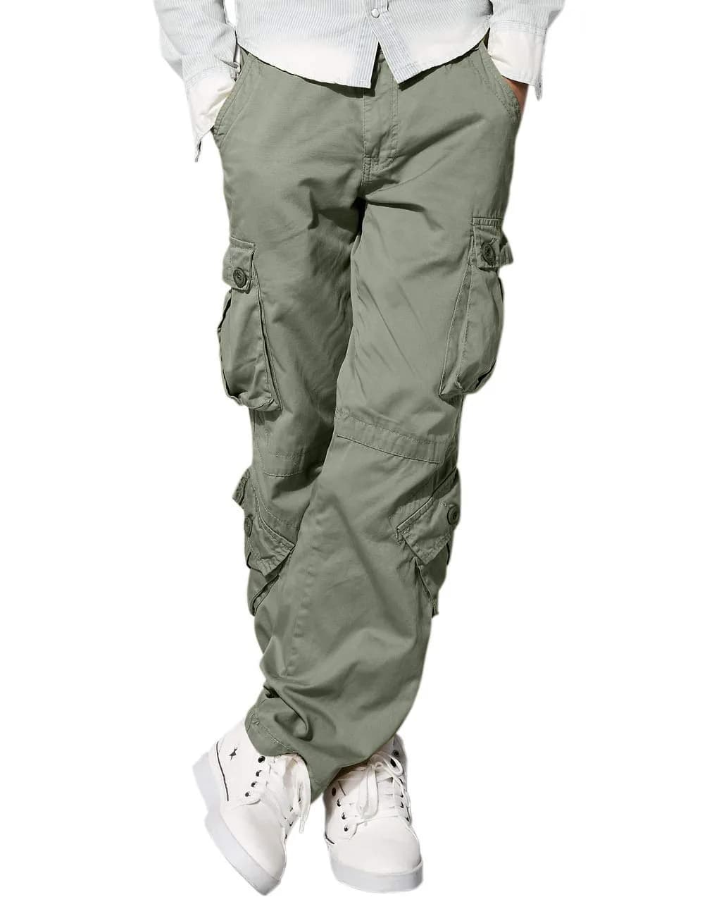 Match Men's Wild Cargo Pants Light Green 32 | Casual Comfort & Durability