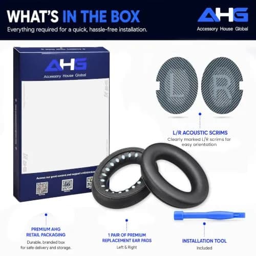 AHG AE2 ae 2 Ear Pads Compatible with Bose SoundLink ae2 Headphones - Black | Premium Protein Leather & High-Density Foam thumbnail 9