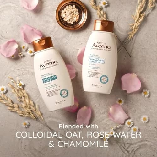 Aveeno Rose Water & Chamomile Shampoo for Dry Hair 12 fl oz | Hydrating, Gentle & Sulfate-Free thumbnail 5