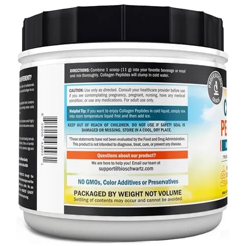 BioSchwartz Collagen Peptides Powder 16oz | Unflavored Collagen for Skin & Joints thumbnail 7