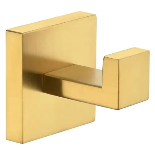 Angle Simple Brushed Dark Gold Towel Hook, Coat Robe Holder for Bathroom | SUS304 Stainless Steel, Modern Wall Mount (55 x 60 x 55mm) thumbnail 1
