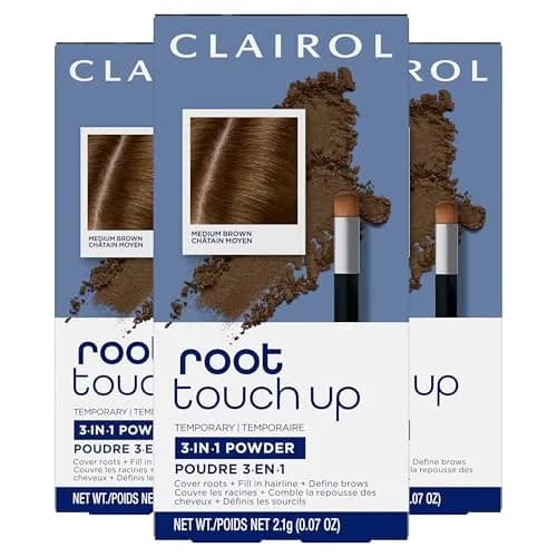 Clairol Root Touch-Up Powder Medium Brown Pack of 3 | Instant Gray Coverage for Roots and Brows thumbnail 1