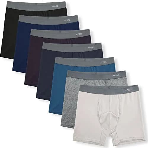 INNERSY Men's Cotton Boxer Briefs 7-Pack | Mid Rise, X-Large, 618g (21.8 oz) thumbnail 1