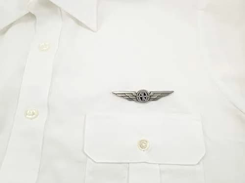 Luso Aviation Pilot Wings Lapel Pin Silver Satin Finish with Navy Blue Enamel | Metal Alloy Construction 7.4cm (2.9") thumbnail 4