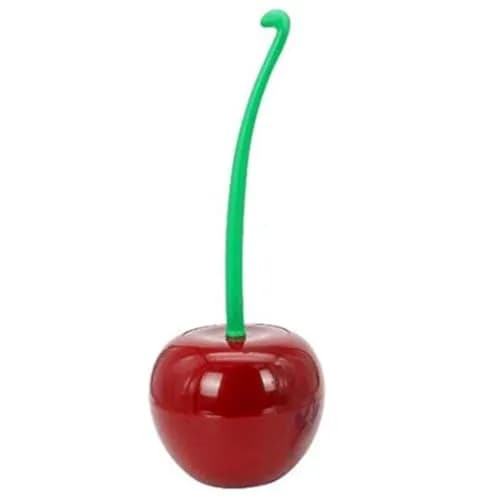Dirk Toilet Brush New Creative Cherry Shape | Dense Nylon Bristles, Hygienic Design (15in x 5in) thumbnail 1