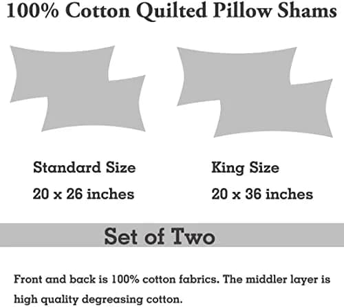 WINLIFE 100% Cotton Quilted Pillow Sham Floral Printed Pillow Cover Sage Green | Standard Size, 20 x 26 Inch thumbnail 7