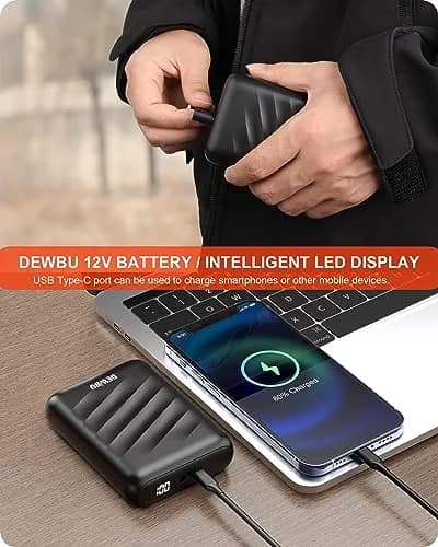 DEWBU Heated Jacket for Men with 12V Battery Pack | Water-Resistant Soft Shell Winter Coat (S) thumbnail 5