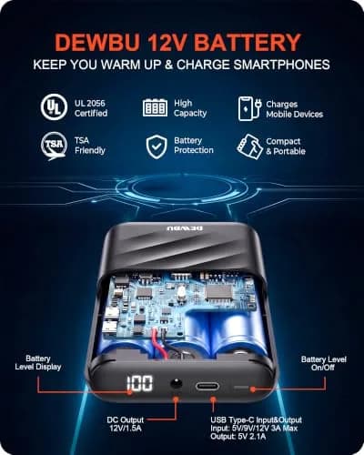DEWBU Women Heated Jacket with 12V Battery Pack | Soft Shell Winter Coat for Outdoor Use thumbnail 5