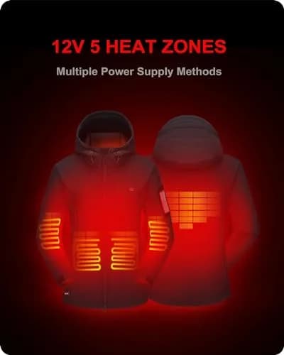 DEWBU Women Heated Jacket with 12V Battery Pack | Soft Shell Winter Coat for Outdoor Use thumbnail 2
