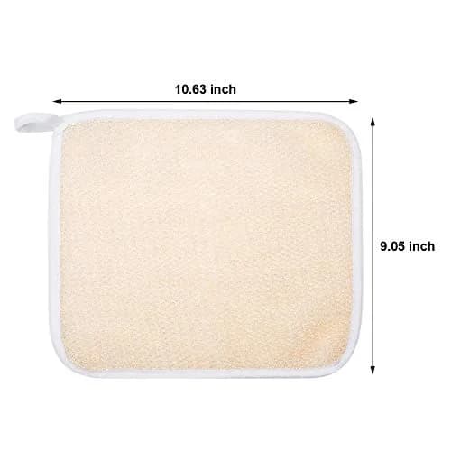 Tatuo 5 Pcs Exfoliating Washcloth Set | Dual-Sided Nylon Scrub & Soft Texture Towels thumbnail 2