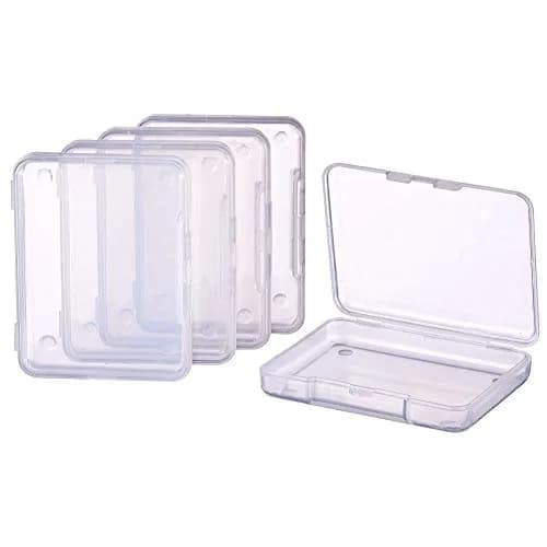 BENECREAT 18 Pack Clear Plastic Storage Containers 6.8cm x 5.2cm x 1.1cm | Stackable Drawer Organizers with Hinged Lid thumbnail 1