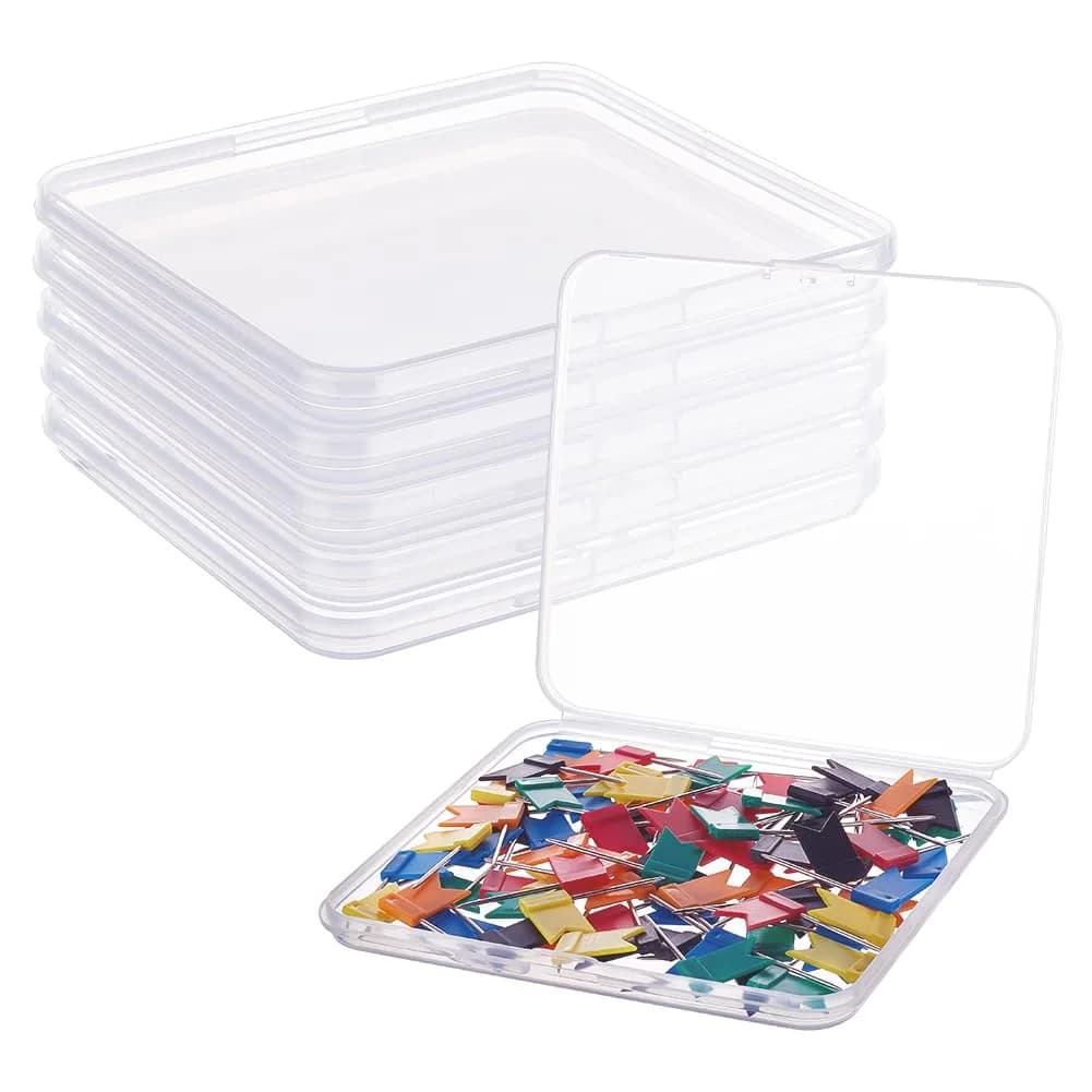 BENECREAT 10 Packs 12.7cm x 8.4cm x 2cm Clear Plastic Storage Boxes | Organize Craft Accessories & Small Items — Clear with Lid / 4.9x4.4x0.43"
