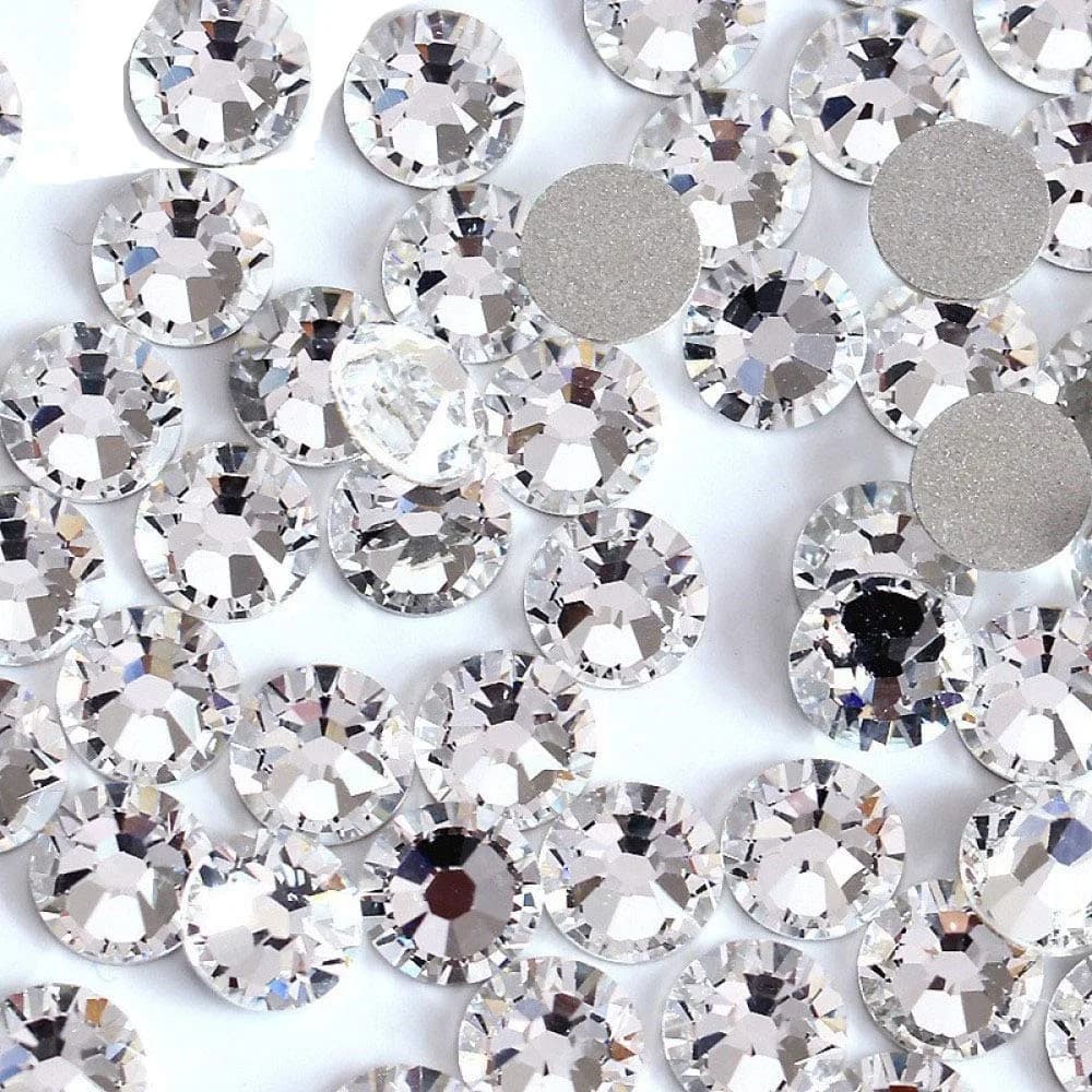 Onwon Clear Crystal Flat Back Rhinestones SS16 / 4mm | 1440 Pieces Glass Craft Gems — Clear / SS40 / 8mm