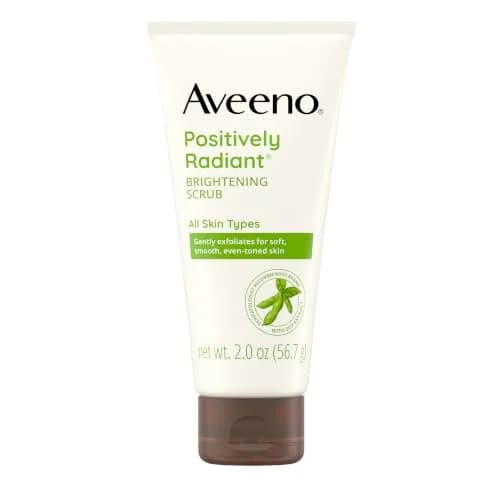 Aveeno Positively Radiant Exfoliating Daily Facial Scrub, 2 oz | Brightening & Gentle for Sensitive Skin - main product image