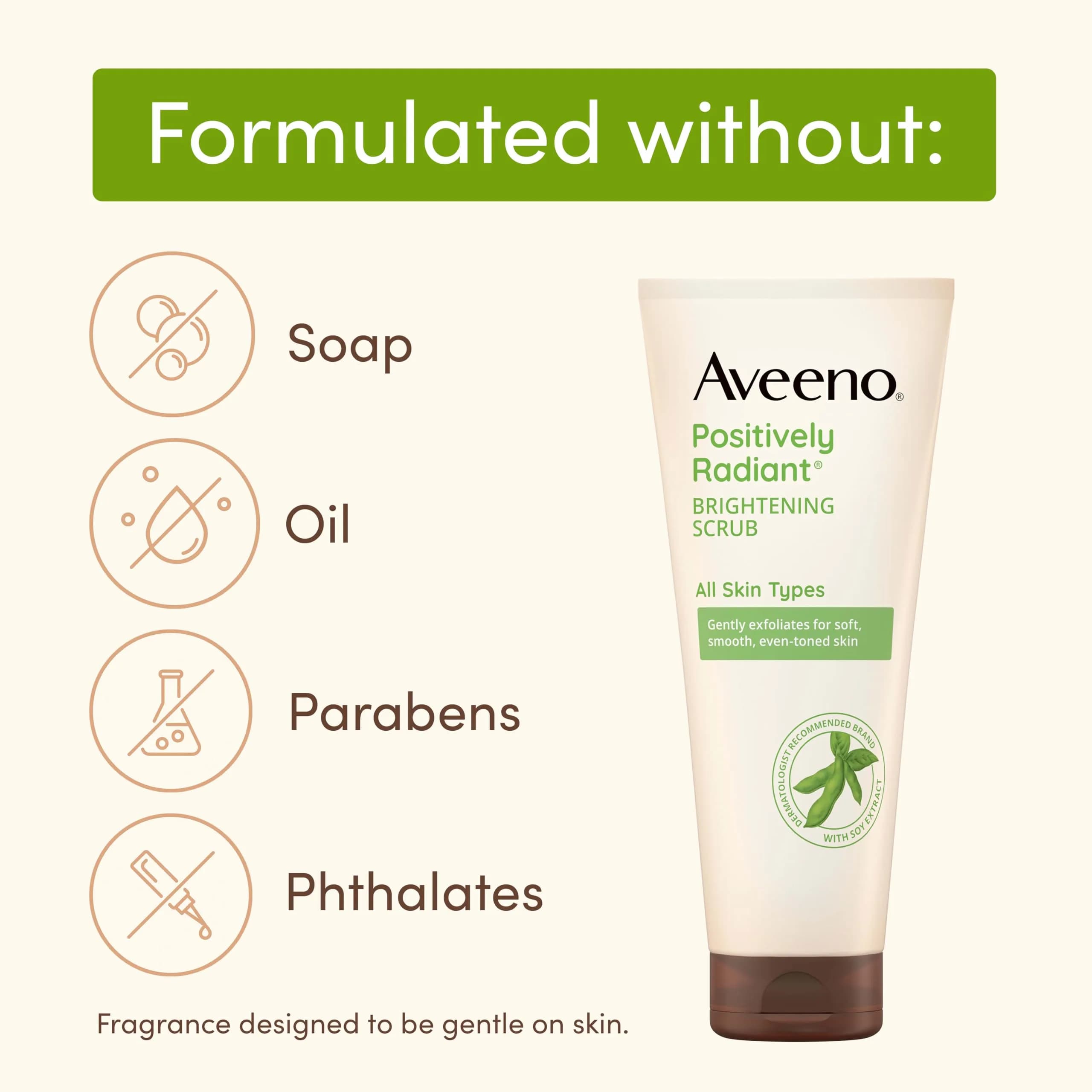 Aveeno Positively Radiant Exfoliating Daily Facial Scrub, 2 oz | Brightening & Gentle for Sensitive Skin thumbnail 4
