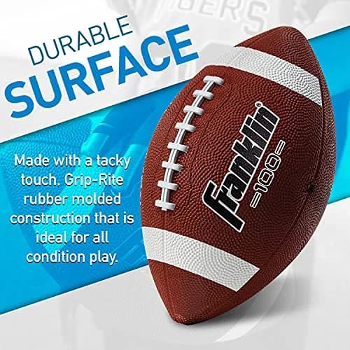Franklin Sports Grip-Rite 100 Junior Football 10" x 6" | Official Junior Size for Kids thumbnail 2