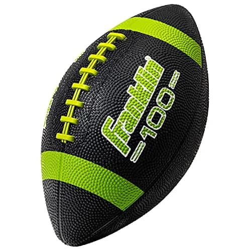 Franklin Sports Grip-Rite 100 Junior Football - Lime | Official Junior Size 10" x 6" Rubber Ball thumbnail 1