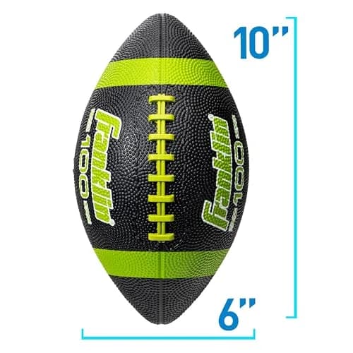 Franklin Sports Grip-Rite 100 Junior Football - Lime | Official Junior Size 10" x 6" Rubber Ball thumbnail 6