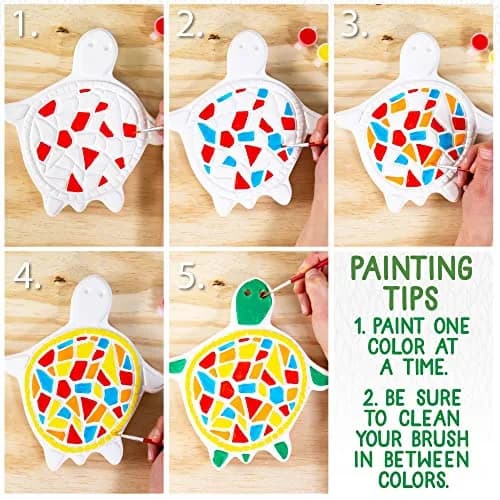 Creative Roots Mosaic Turtle DIY Stepping Stone Kit 20.96 cm (8.25 in) | Fun Art Craft Kit for Kids Ages 8+ thumbnail 5