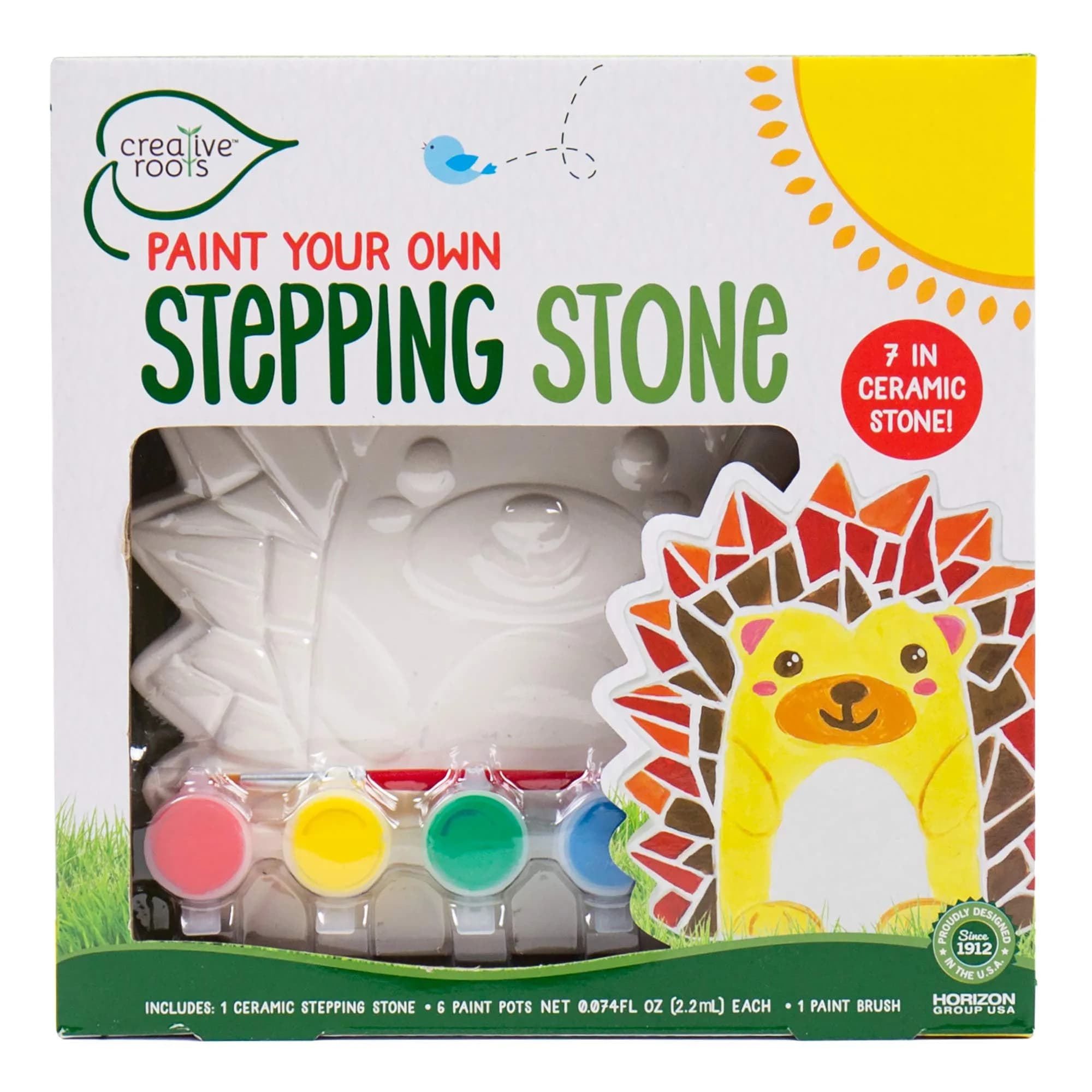 Creative Roots Mosaic Hedgehog Stepping Stone Kit | DIY Garden Art for Kids Ages 6+