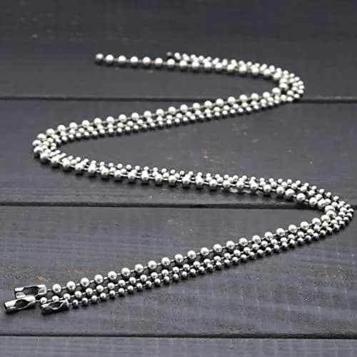 Tiparts Stainless Steel Ball Chains with Connectors, 3mm Width, 30 Feet Roll | Silver Finish thumbnail 5
