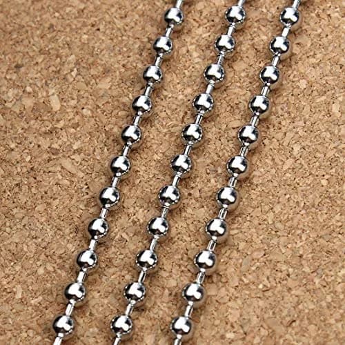 Tiparts Stainless Steel Ball Chain 2.4mm (30 ft roll + 20 connectors) | DIY Jewelry Making Necklace Extender Dog Tag Key Chains thumbnail 3