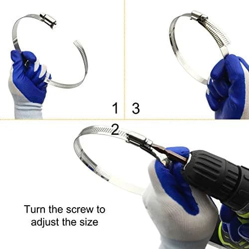 EesTeck 4 Inch 304 Stainless Steel Hose Clamps (4-Pack) | Worm Drive Adjustable Duct Clamps thumbnail 5