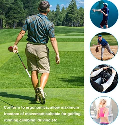 KMMIN Black Arm Sleeves UPF 50+ UV Protection | Cooling & Breathable for Men & Women (2-Pack) thumbnail 9