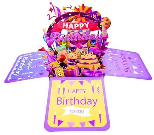 Akeydeco 3D Pop Up Birthday Cards 6.1*5.1 inch | Laser Cut Happy Birthday Greeting Card for Mom, Wife, Sister, Friends thumbnail 1
