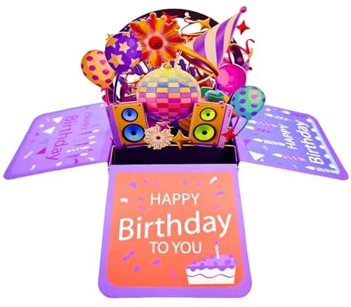 Akeydeco 3D Pop Up Birthday Cards 6.1*5.1 inch | Laser Cut Happy Birthday Greeting Card for Mom, Wife, Sister, Friends thumbnail 3