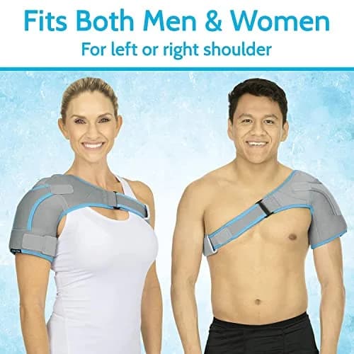 Arctic Flex Shoulder Ice Pack Brace with Gel Pack - Rotator Cuff Cold Therapy, Gray, 1 Count | Reversible, Adjustable Compression for Left/Right Shoulder Pain Relief thumbnail 5
