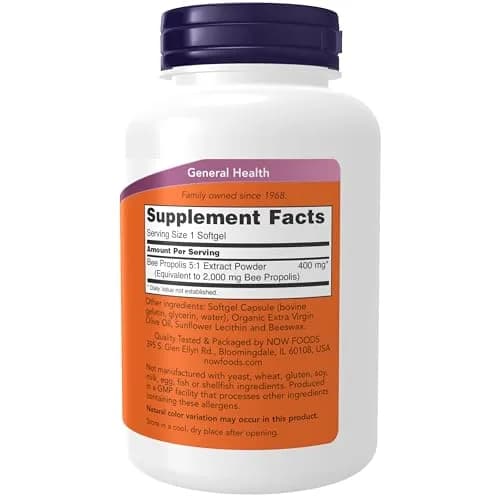NOW Propolis 2,000 5:1 Extract Softgels | Bee Product for Immune Support thumbnail 2