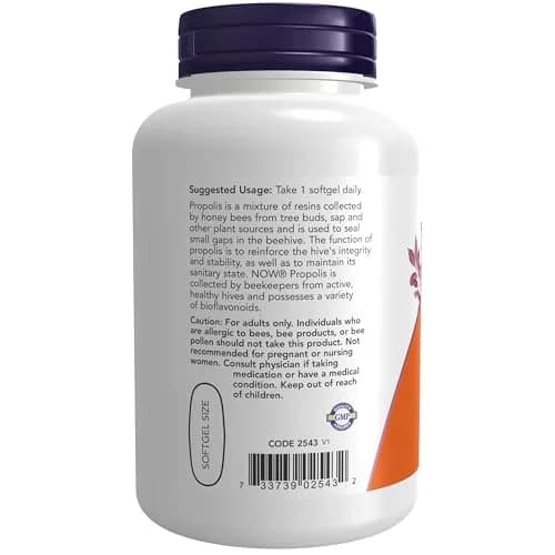 NOW Propolis 2,000 5:1 Extract Softgels | Bee Product for Immune Support thumbnail 3