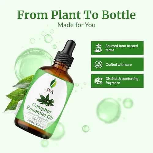 SVA ORGANICS Camphor Essential Oil - 4 Fl Oz (118 mL) Pure & Natural thumbnail 4