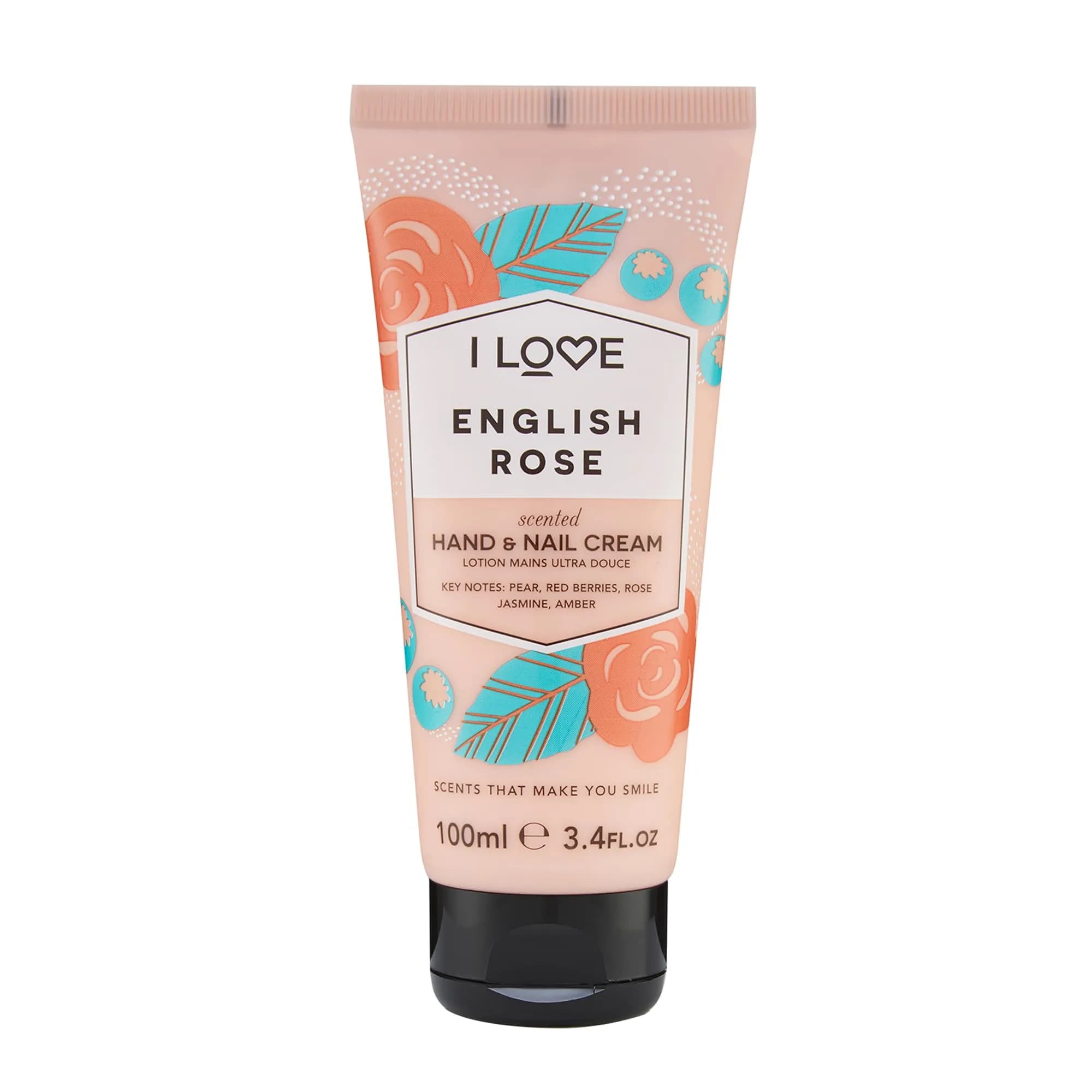 I LOVE Vanilla Milk Scented Hand and Nail Cream - Hand Cream for Dry Hands - Vitamin E, Coconut Oil, Shea Butter, Silicone Free, 3.4 oz — English Rose