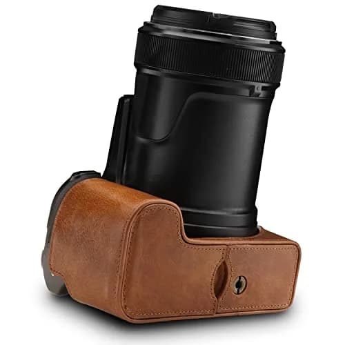 MegaGear Premium Leather Camera Half Case with Strap for Nikon D3500 - Dark Brown | Compact, Travel-Ready thumbnail 8