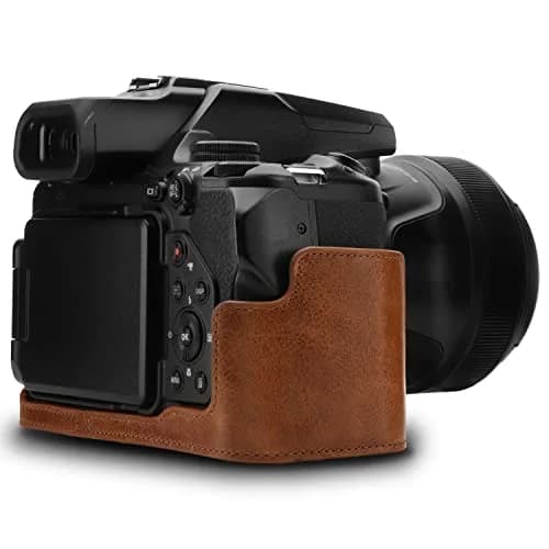 MegaGear Premium Leather Camera Half Case with Strap for Nikon D3500 - Dark Brown | Compact, Travel-Ready thumbnail 3