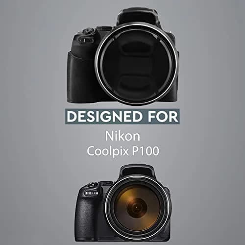 MegaGear Leather Camera Half Case & Strap Compatible with Nikon COOLPIX P1000, Black | Ever Ready Design thumbnail 5
