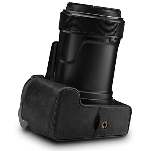 MegaGear Leather Camera Half Case & Strap Compatible with Nikon COOLPIX P1000, Black | Ever Ready Design thumbnail 6