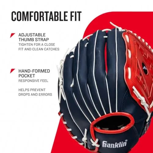 Franklin Sports Field Master Infield + Outfield Glove 14" Right Hand Throw | Durable Synthetic Leather for Baseball & Softball thumbnail 4