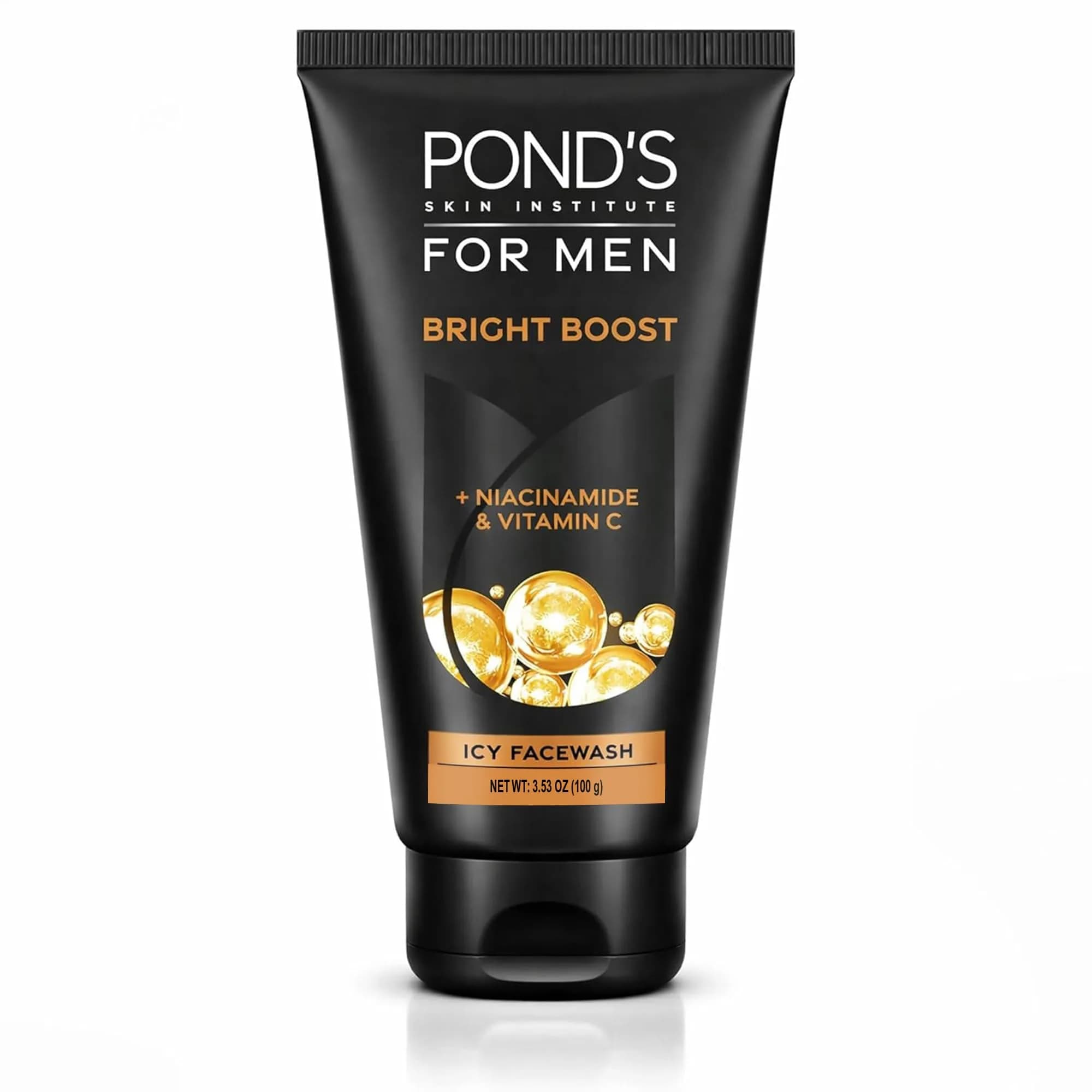POND'S For Men Bright Boost Icy Facewash 100g (3.5oz) | Coffee Bean Extract & Cooling Menthol - main product image