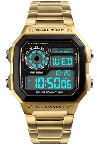 PASOY Men's Digital Sport Watch 43mm (1.7in) | Dual Time, Stopwatch, Countdown, 50M Water Resistant thumbnail 1