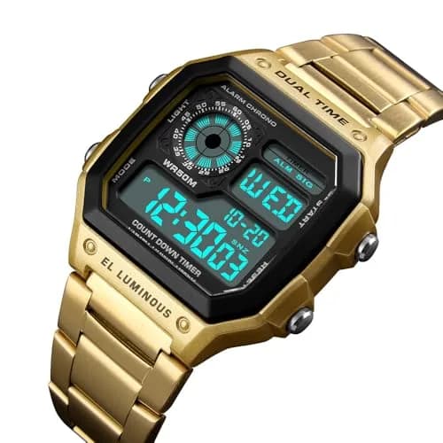 PASOY Men's Digital Sport Watch 43mm (1.7in) | Dual Time, Stopwatch, Countdown, 50M Water Resistant thumbnail 4