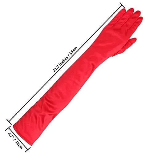 Onwon Satin Elbow Length Gloves 22 Inch | Elegant Opera Gloves for Women thumbnail 4