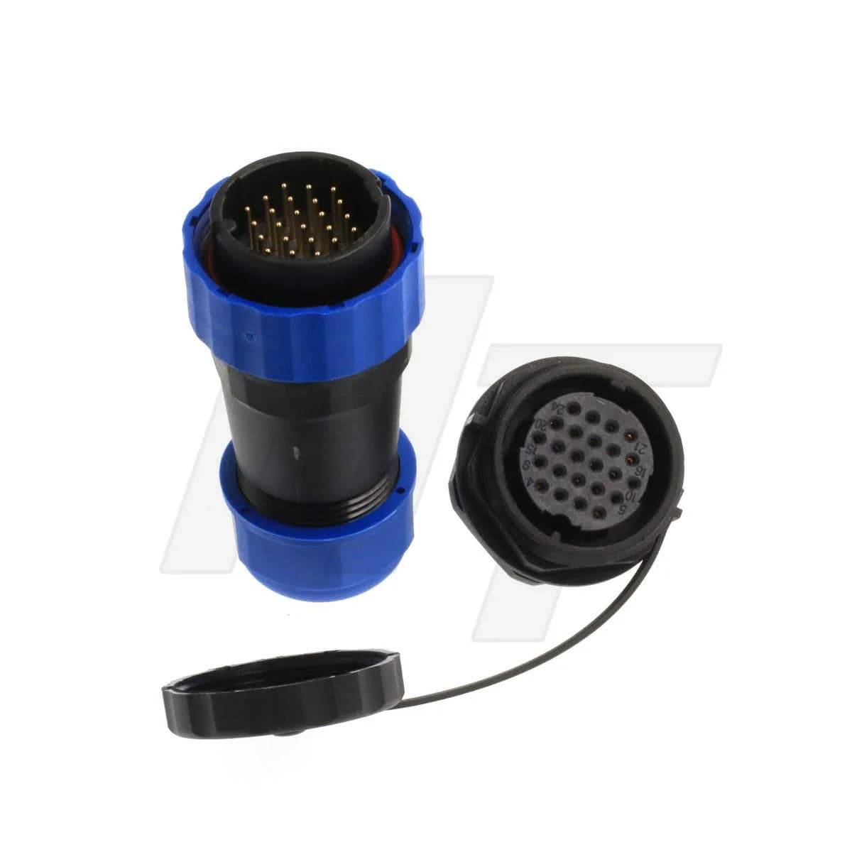 HangTon HE29 24 Pin Circular Connector, 29mm Panel Cutout | High-Voltage Power Waterproof IP68 Male Plug Female Panel Socket