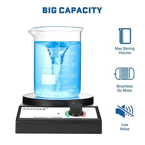 ANZESER Magnetic Stirrer Plate 3000RPM 3000mL Capacity | Lab Mixer with Stir Bar for Homebrew & Labs thumbnail 3