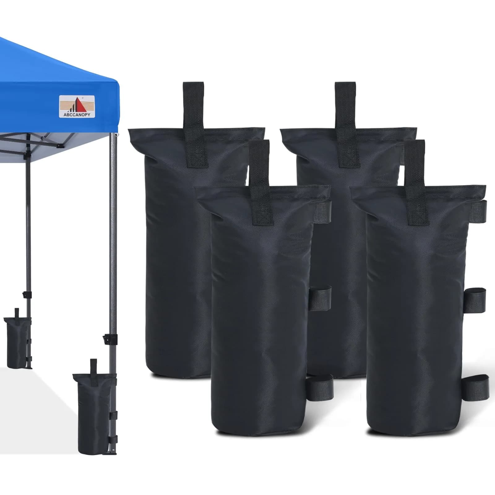 ABCCANOPY 100 LBS Canopy Weights Set of 4 | 45.36 kg (100 lb) Sand Bags for Gazebo Legs — Black