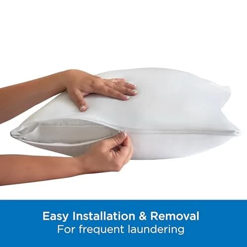 Aller-Ease Standard/Queen Pillow Protectors (4-Pack) | Advanced Allergy Protection Zippered Encasement thumbnail 6