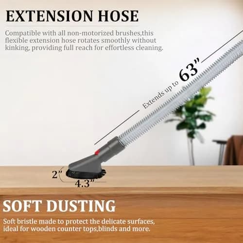 Fullclean Vacuum Cleaner Attachments Kit for Dyson V15 V11 V10 V8 V7 Gen5 | 20.5 Inch Flexible Hose, Crevice, Mattress, Brush Tools thumbnail 5